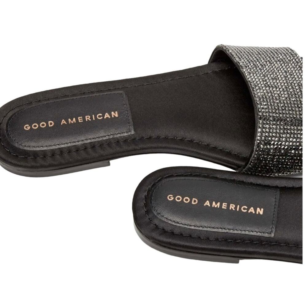 NIB! Good American Crystal Crush Shimmer Standout Slide Sandal - Size 7 - Picture 4 of 10